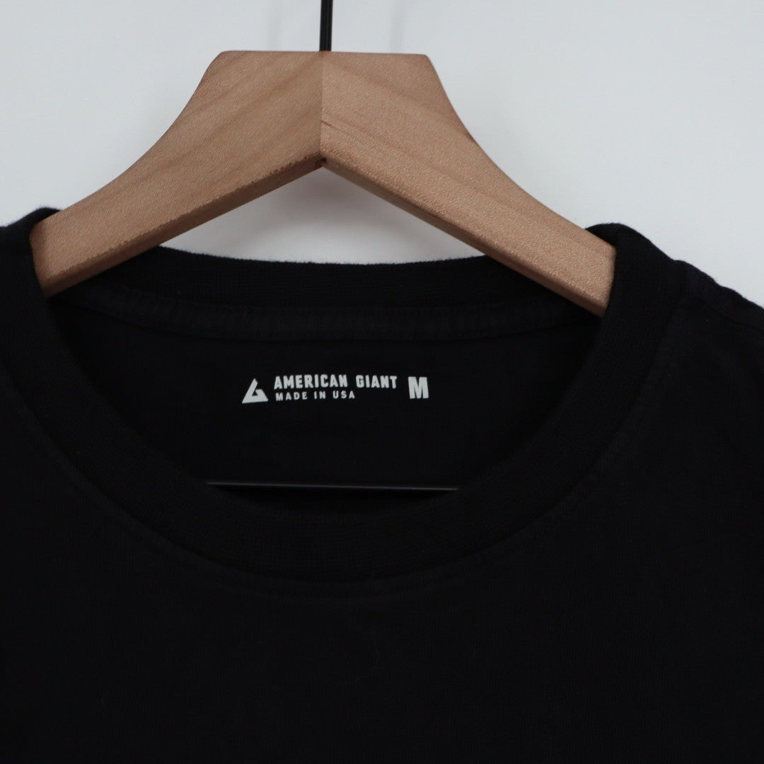 American Giant Black Pocket T Shirt Mens Size M Made USA Cotton