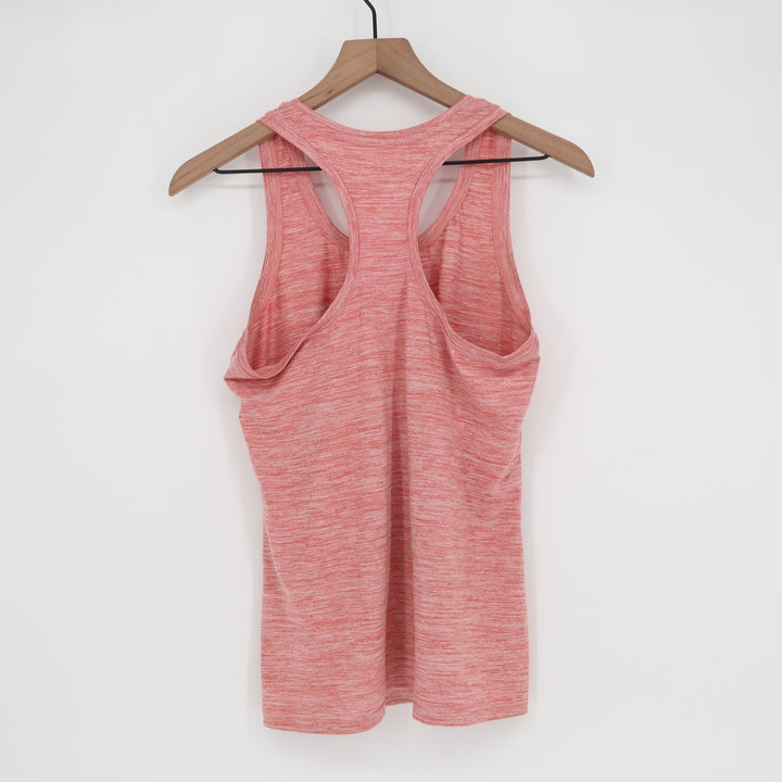 Jockey Sport Womens Small Coral Pink Space Dye Racerback Activewear Tank Top S