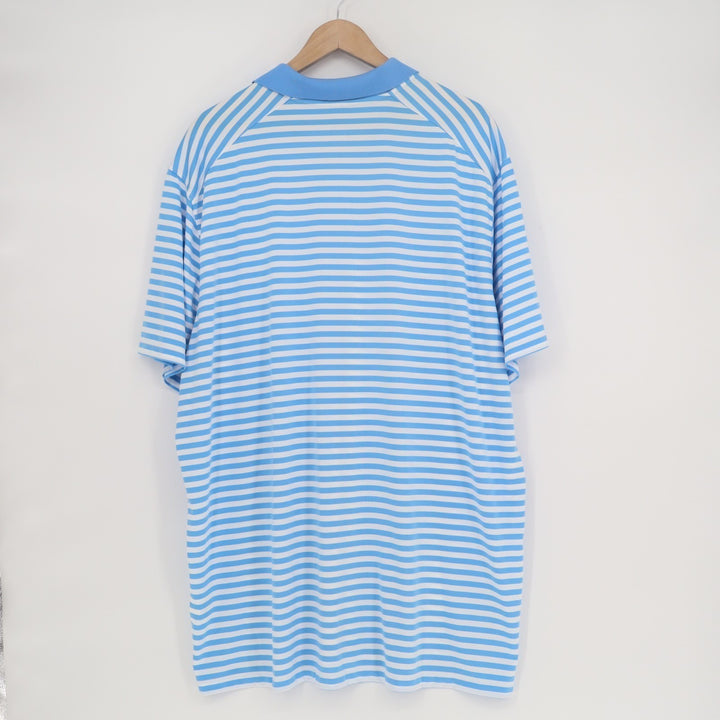 Nike Dri-Fit Polo Shirt Mens 2XL Blue White Short Sleeve Spread Collar Pullover