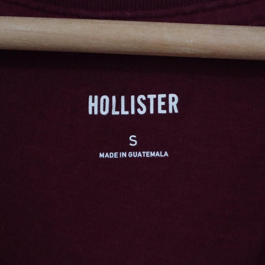Hollister NYC 1989 Graphic T-Shirt Burgundy Maroon Notched V-Neck Small 10630