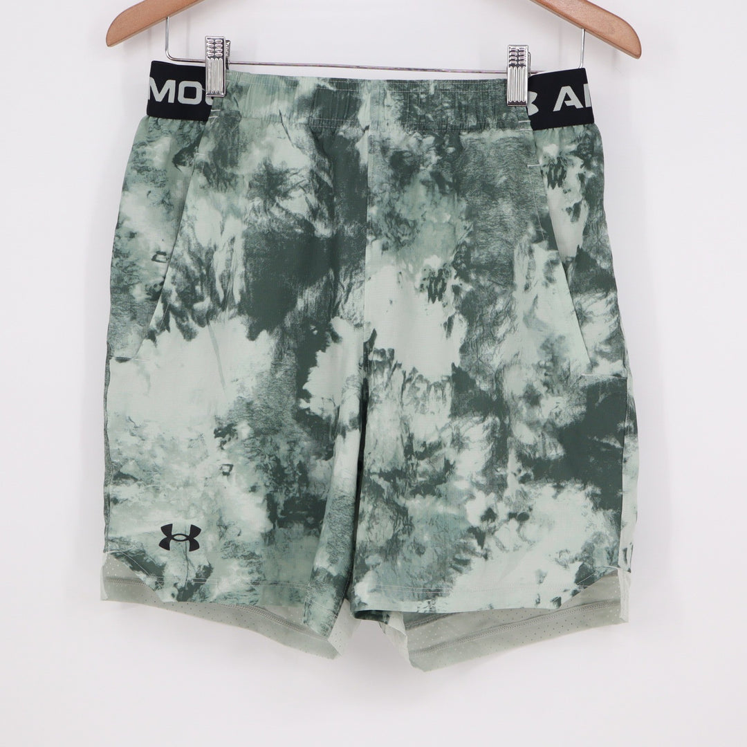 Under Armour Mens Vanish Woven 6in Print Shorts Green Tie Dye Medium NEW