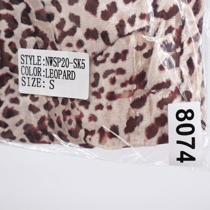 Naked Wardrobe Leopard Print Ruched Ruffle Mini Skirt Small