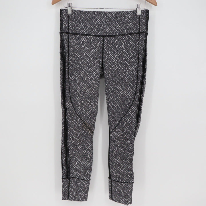 Lululemon Align High Rise Crop Leggings Geo Print Mesh Panel Size 10
