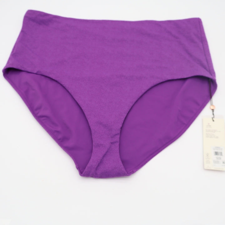 CALIA Womens High Rise Swim Bottom Purple Punch Texture Lycra XL
