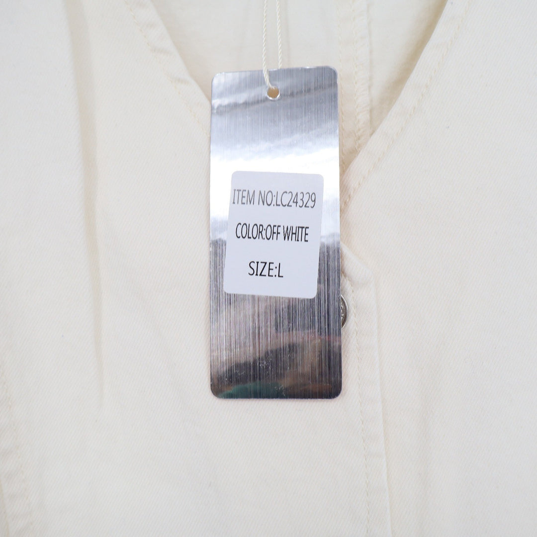 Lizette Collection Pant Set Women's L Off White Wide Leg Vest NEW