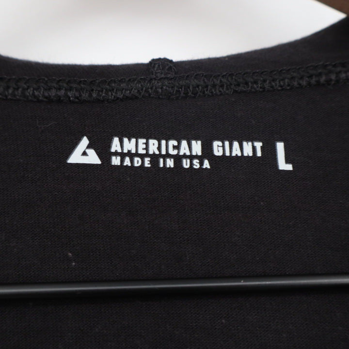 American Giant Full Zip Hoodie Black Lightweight Cotton Blend Made in USA Size L