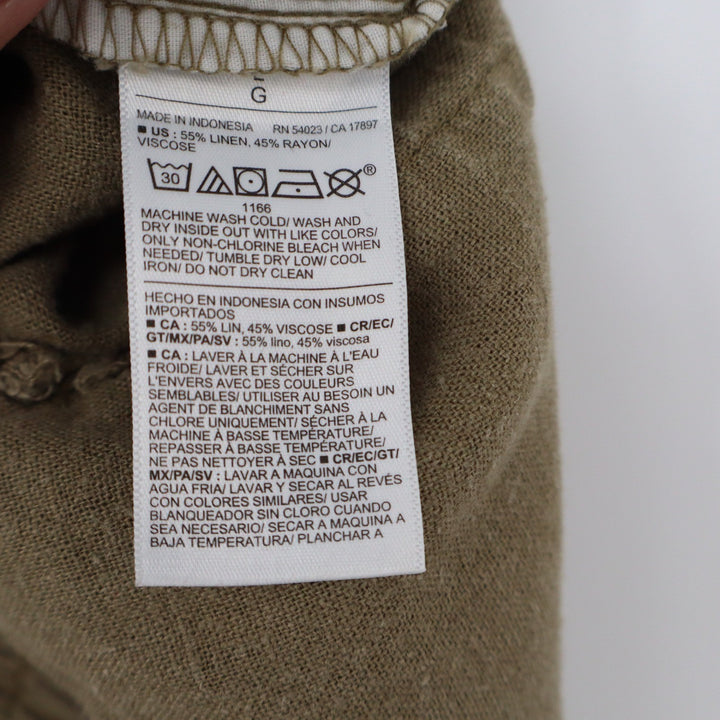 Old Navy Womens Large Olive Green Linen Blend Wide Leg Comfort Waist Pants