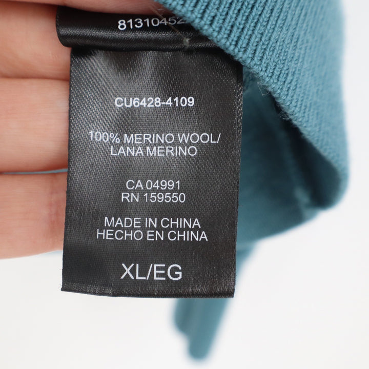 Katherine Barclay Teal Blue 100% Merino Wool Crewneck Sweater XL