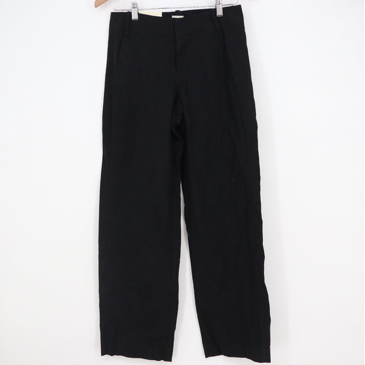 A New Day Womens Black High Rise Straight Leg Stretch Cotton Pants Size 2