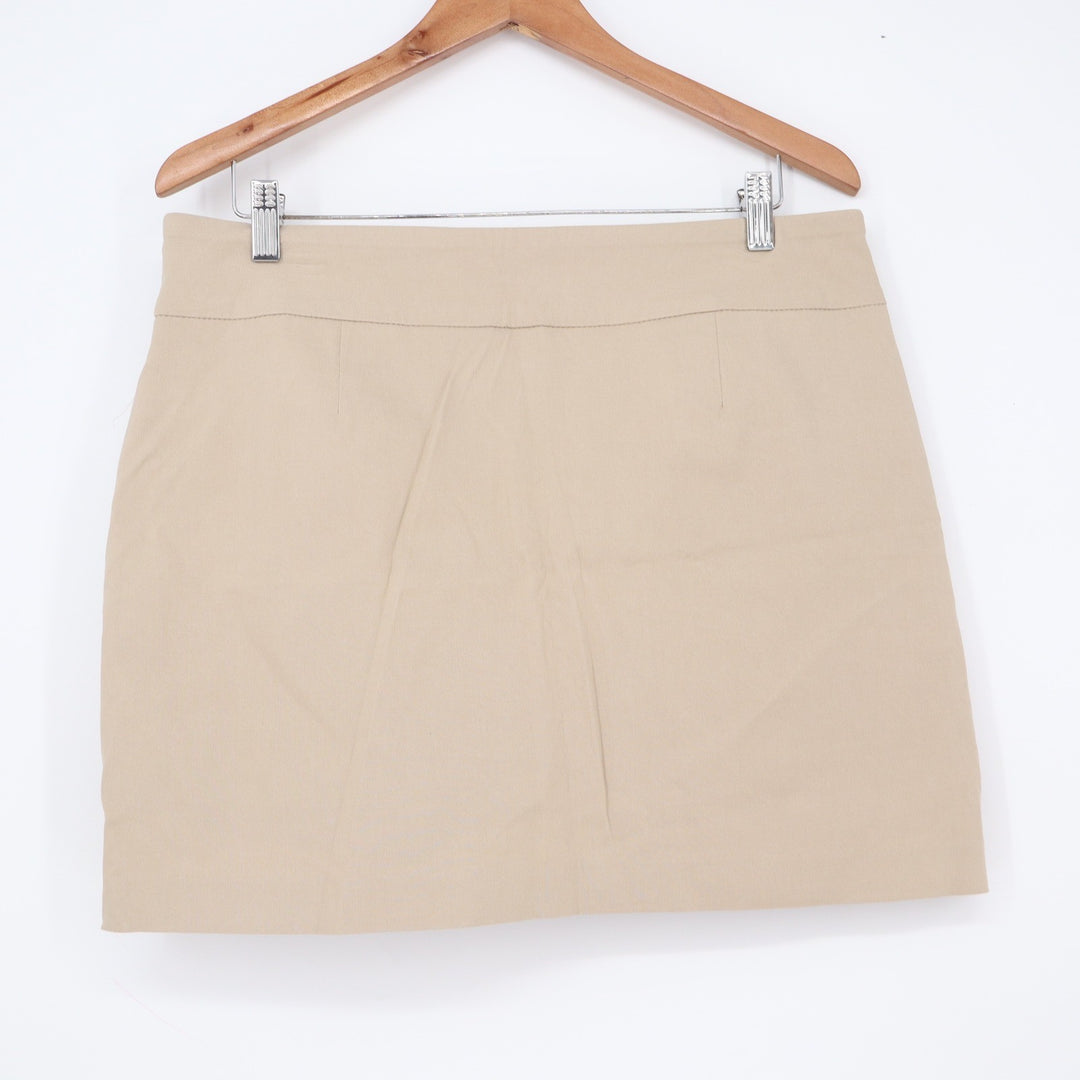 Attyre New York Skort Womens 12 Tan Stretch Pockets Excellent