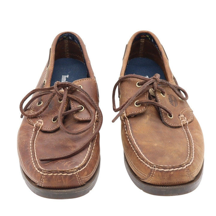 Timberland Boat Shoes Mens 10 Brown Leather Moc Toe Classic Good