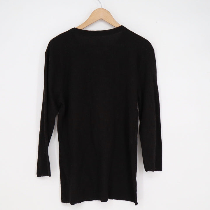 Fruit of the Loom Mens XL Black Waffle Knit Henley Long Sleeve Thermal Shirt