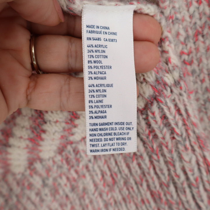 American Eagle Striped Chevron Knit Open Front Cardigan Pink Orange XS/S