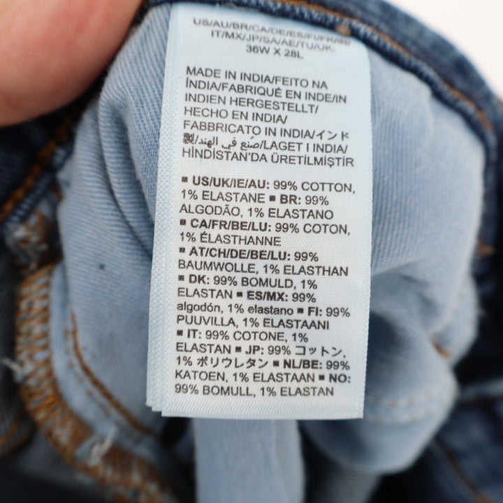 Amazon Essentials Mens Straight Fit Medium Wash Blue Jeans 36x28 Stretch Denim