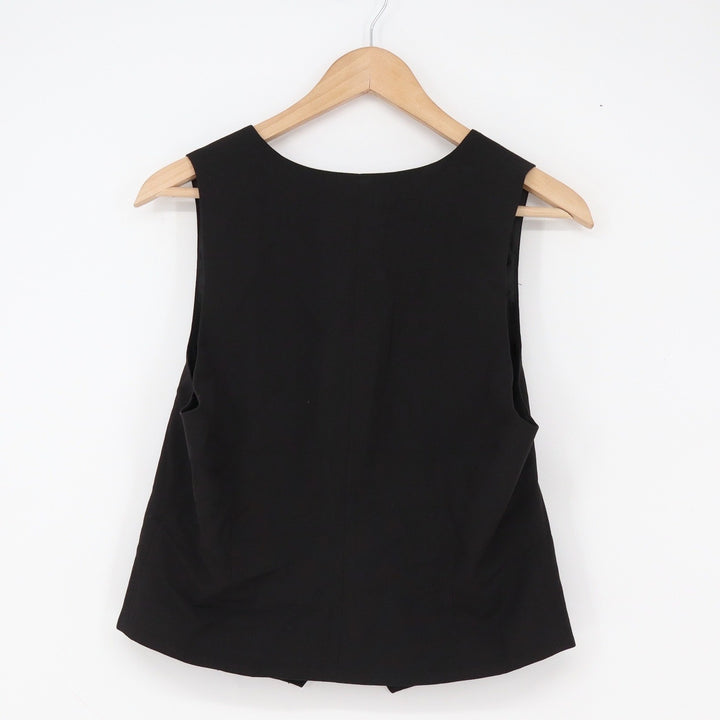 ASOS DESIGN Waistcoat Vest Womens 8 Black V-Neck Tailored Button-Down Excellent