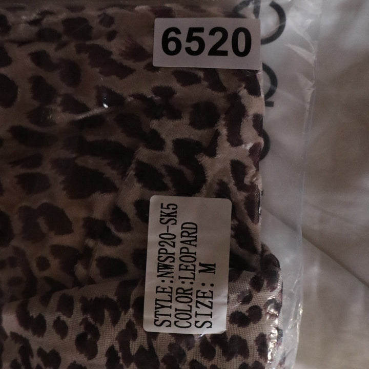 Naked Wardrobe Leopard Print Ruched Draped Mini Skirt Brown Tan Medium