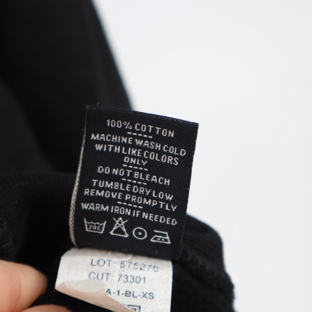 American Giant Classic Hoodie Womens XS Black Full Zip Fleece Ribbed Hem Cotton
