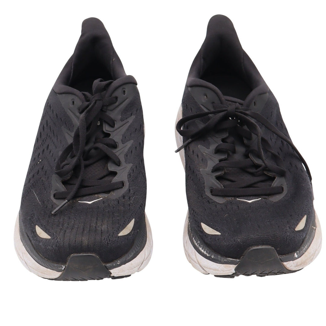 Hoka Running Shoes Mens 10 Clifton 8 Black White Cushioned Athletic Good