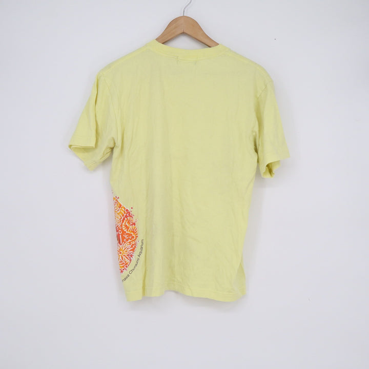 Blue Manta Okinawa Churaumi Aquarium Yellow Tropical Fish Graphic T-Shirt M