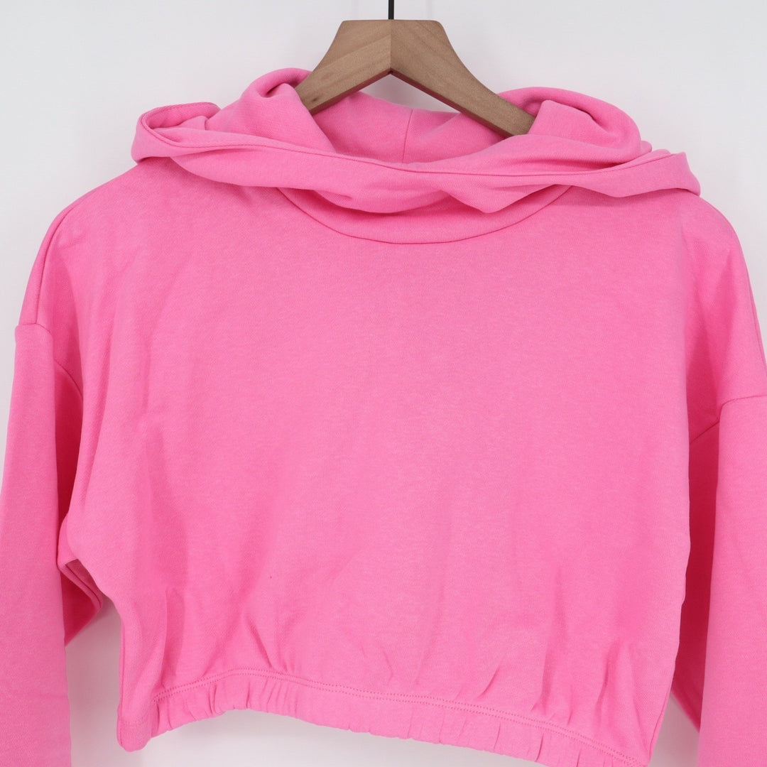 Naked Wardrobe Pink Cropped Hoodie Sweatshirt Size L