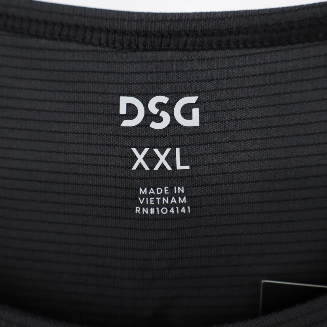 DSG Mens Run Tank Pure Black XXL Reflective Moisture Wicking Athletic Top