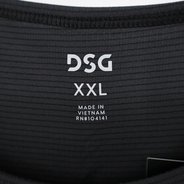 DSG Mens Run Tank Pure Black XXL Reflective Moisture Wicking Athletic Top