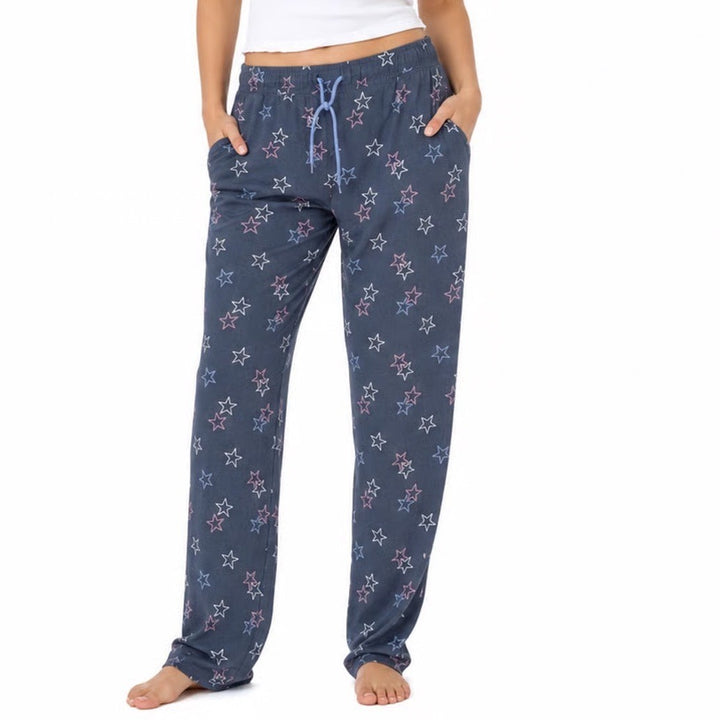 Roudelain Blue Star Print Jogger Pajama Pants Womens XL Celestial Loungewear