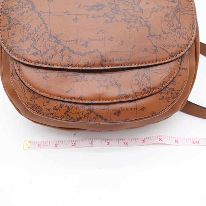 Patricia Nash Ryton Womens Handbag Riot Rust Leather Signature Map Crossbody Bag
