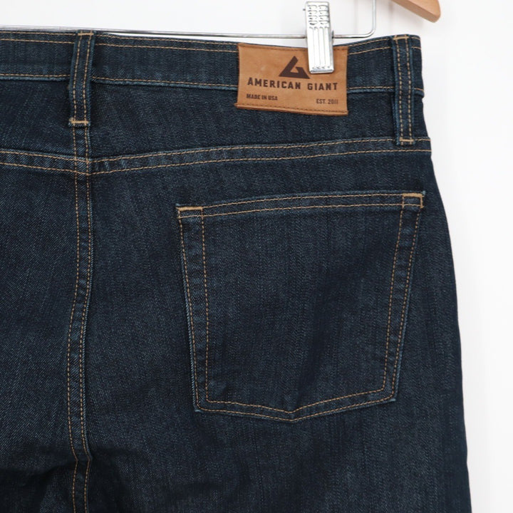 American Giant Men's Dakota Straight Pant Rinse Dark Size 34 Made in USA