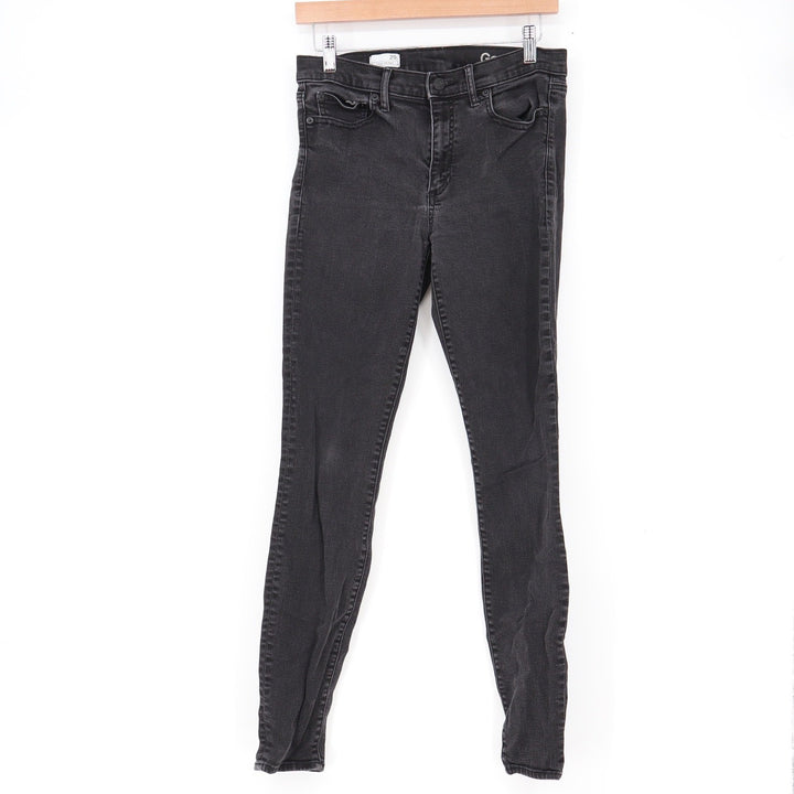 Gap 1969 True Skinny Jeans Womens 29L Faded Black Stretch Denim