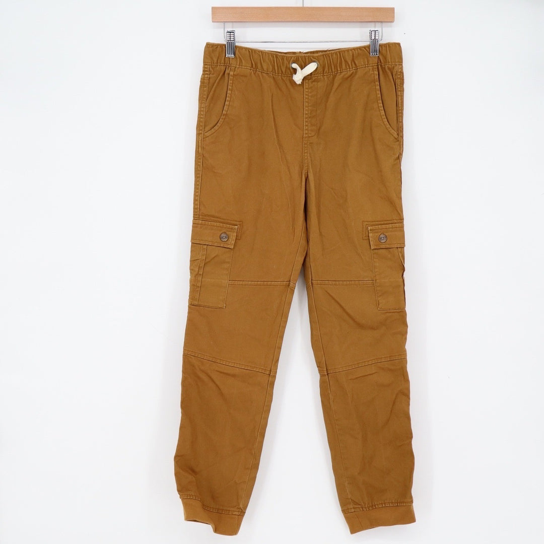 Cat & Jack Jogger Pants Boys 16 Jogger Brown Cargo Elastic Waist Excellent