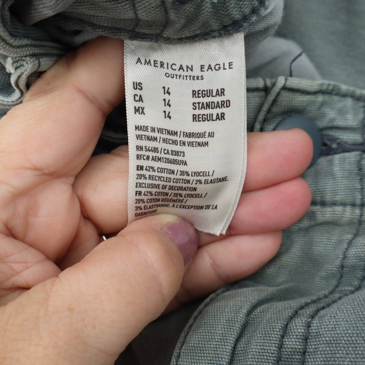 American Eagle Outfitters Womens 14 Green Cargo Pants Stretch Regular