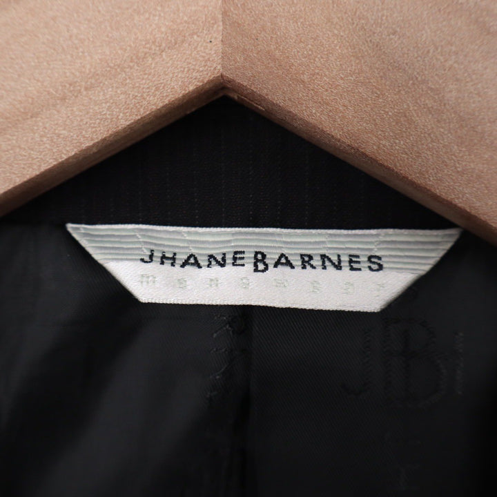 JHANE BARNES Mens Black Pinstripe Wool Suit Blazer Jacket Size 38 Regular