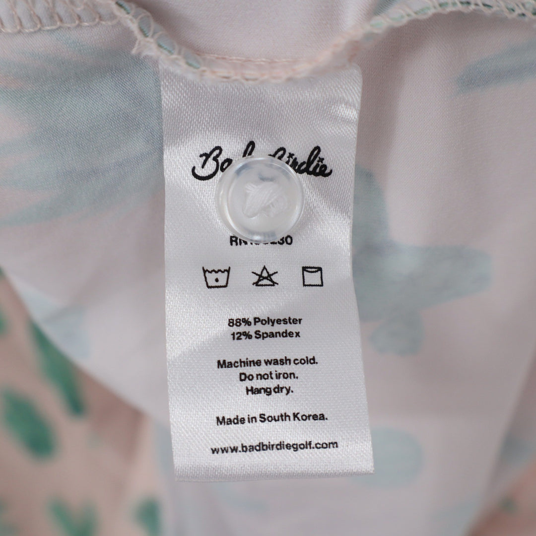 Bad Birdie Mens Thorn in Your Side Cactus Print Golf Polo Peach S