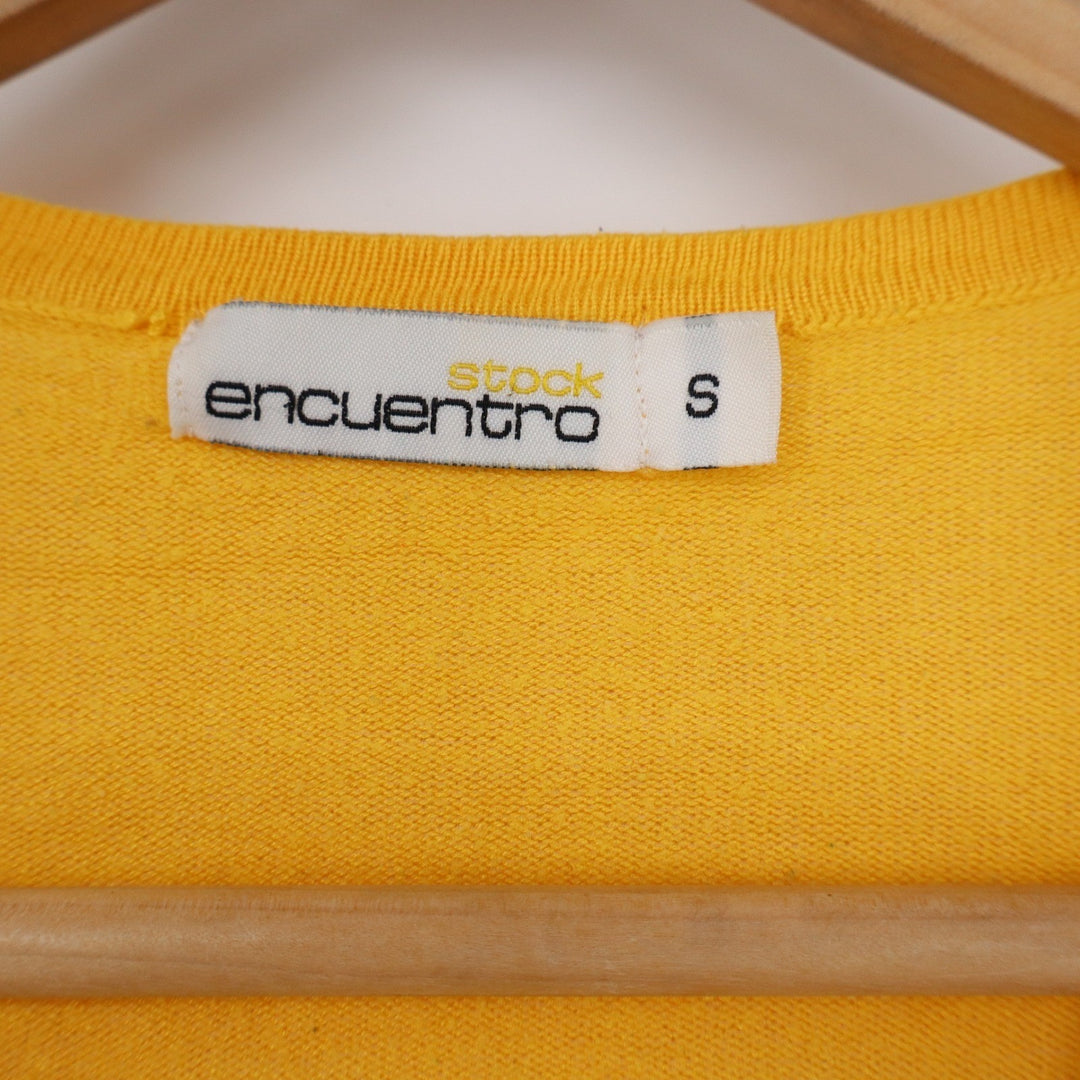 Encuentro Stock Womens Yellow V-Neck Button Front Long Sleeve Cardigan Size S