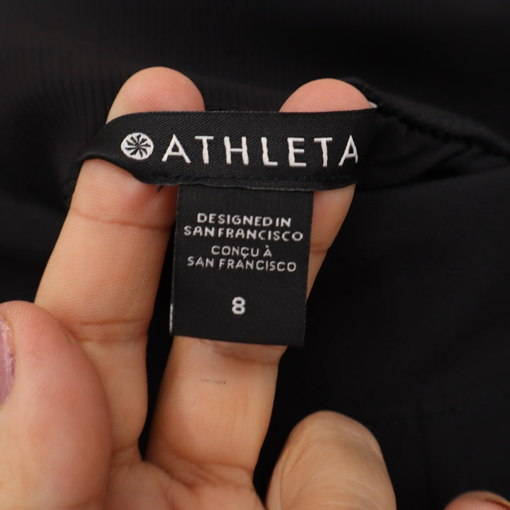 Athleta Black Athletic Hiking Shorts Zipper Pocket Size 8