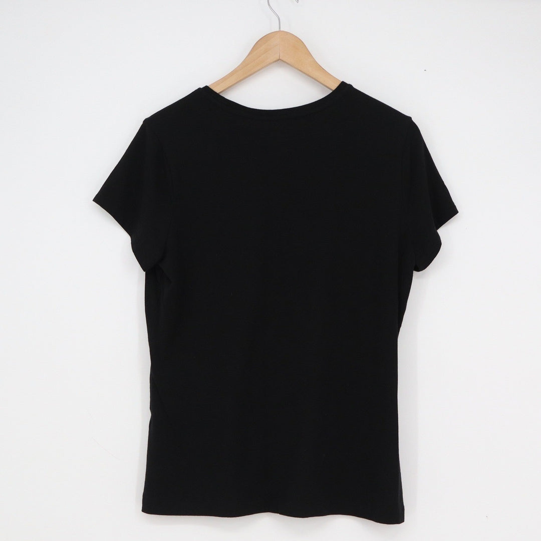 Banana Republic Timeless Tee Black Cotton Modal Short Sleeve T-Shirt Womens L