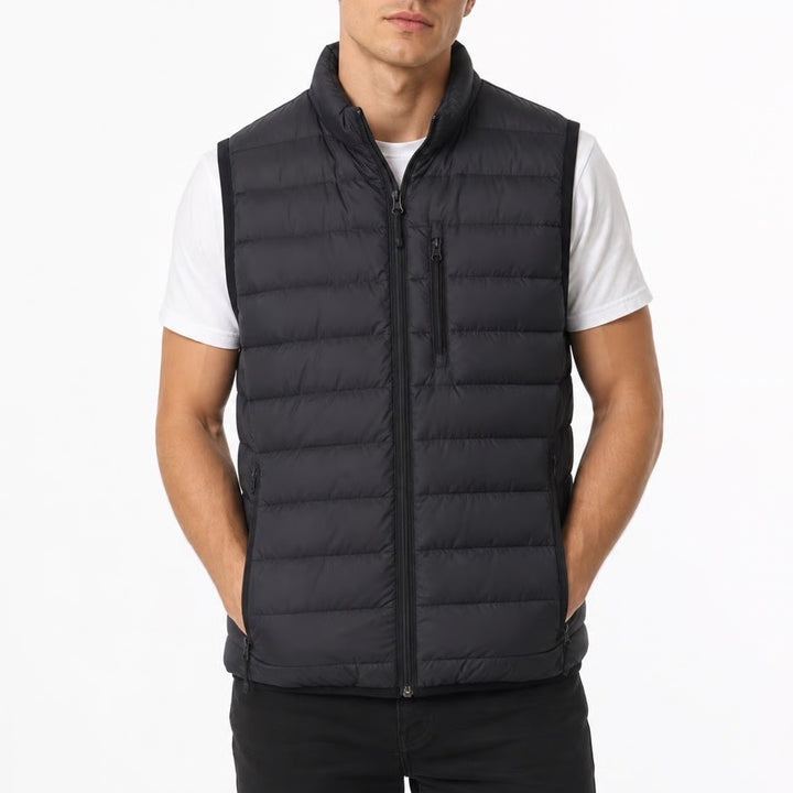 32 Degrees Heat Mens Puffer Vest Black Quilted Full Zip Size M