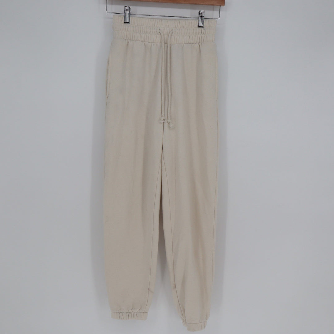 Wild Fable Women's High Rise Jogger Sweatpants Cream Off White XS