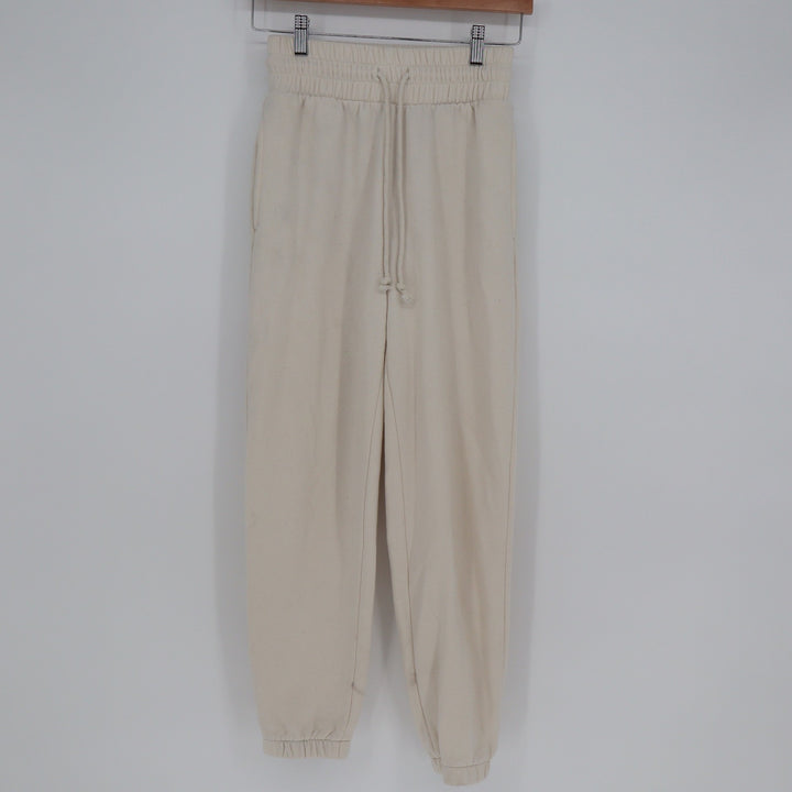 Wild Fable Women's High Rise Jogger Sweatpants Cream Off White XS