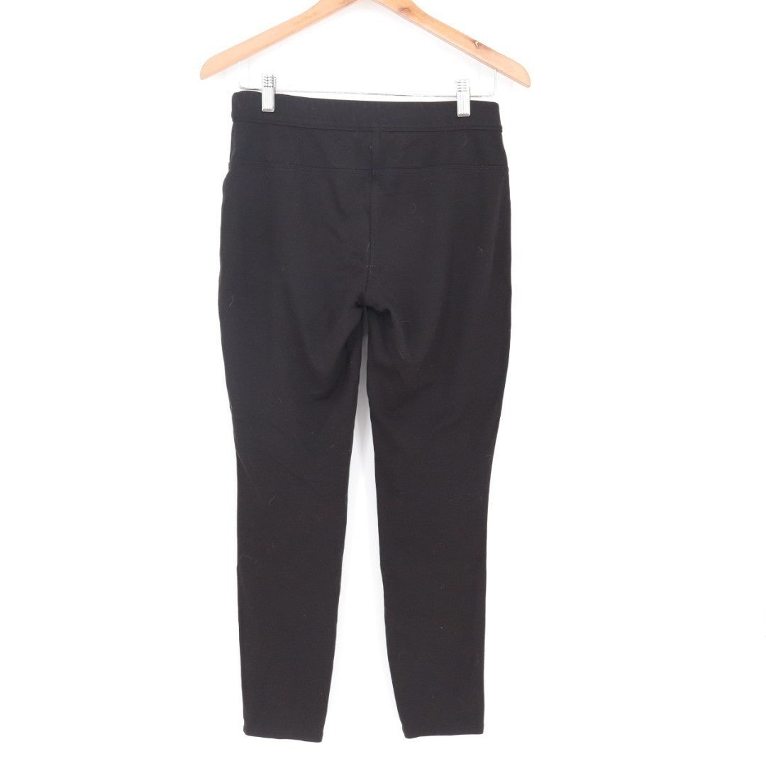 Max Studio Sweat Pants Womens Small Black Mid Rise Elastic Waist Skinny Leg