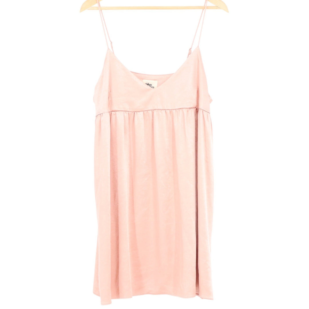 Things Between Mauve Pink Silky Slip Dress Empire Waist Mini L
