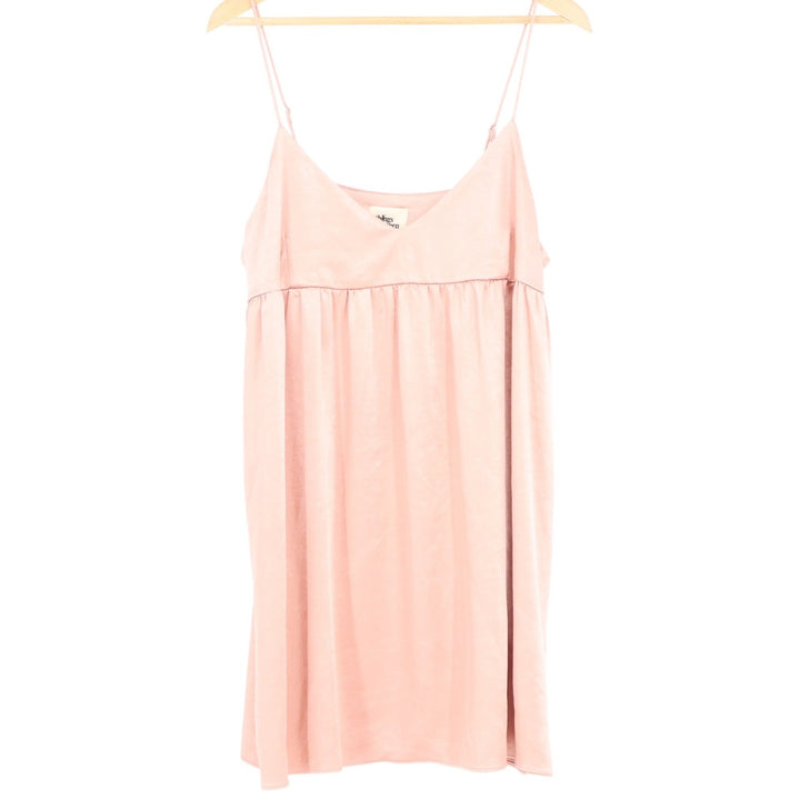 Things Between Mauve Pink Silky Slip Dress Empire Waist Mini L