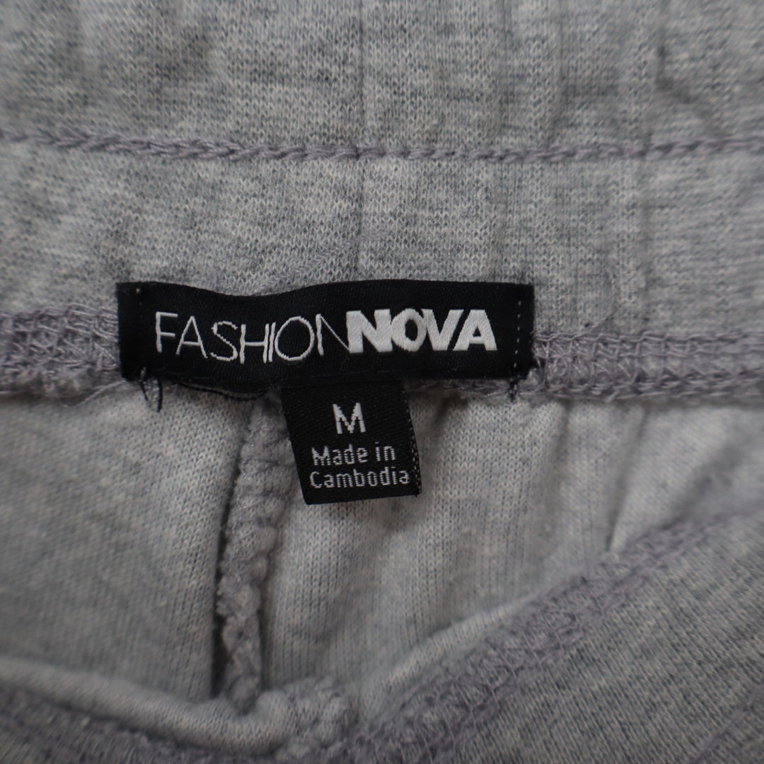 Fashion Nova Womens Heather Gray Jogger Sweatpants Drawstring Pockets Size M