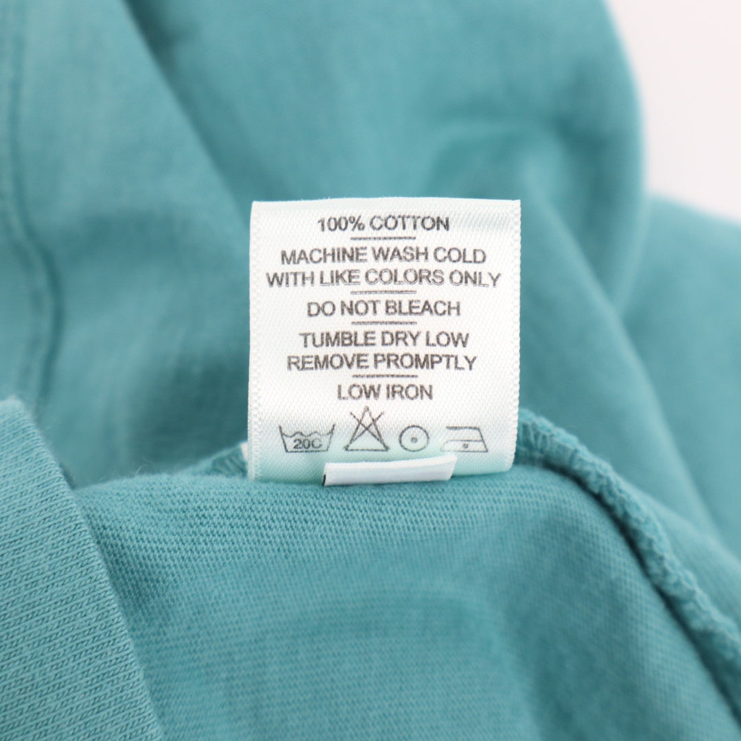 American Giant T-Shirt Mens Medium Aqua Cotton Front Pocket Crew Neck Pullover