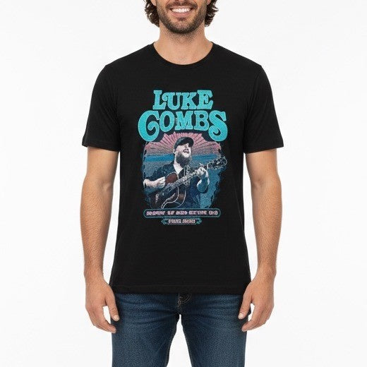 Luke Combs Growin Up and Gettin Old Tour 2023 T Shirt Black XL