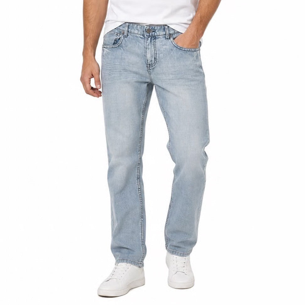 INC International Concepts Mens Light Wash Straight Leg Jeans 32x34 Blue Cotton