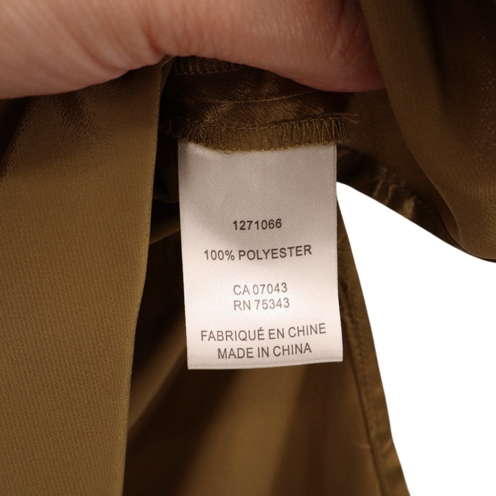 Rachel Zoe 2-Piece Set Womens M Olive Green Button-Down Shirt & Slip Skirt Satin