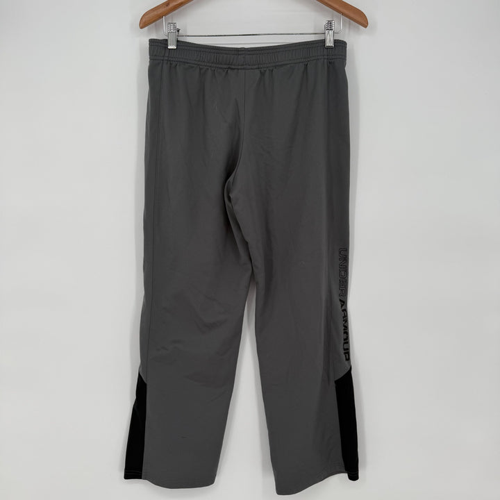 Under Armour Brawler Pants Boys YXL Gray Logo Straight Leg Drawstring Athletic