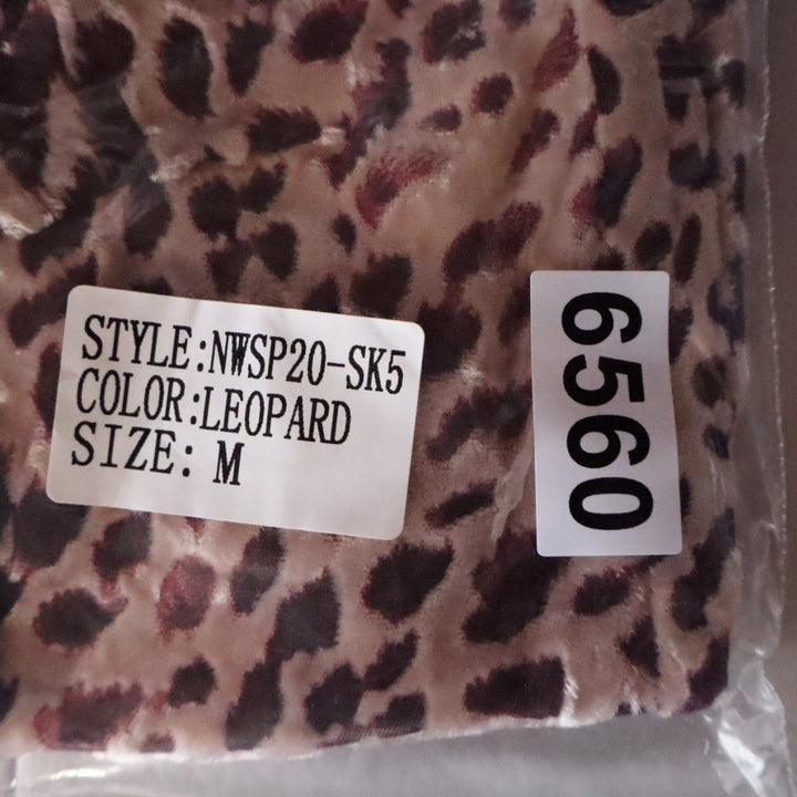 Naked Wardrobe Leopard Print Ruched Mini Skirt with Side Drape Medium